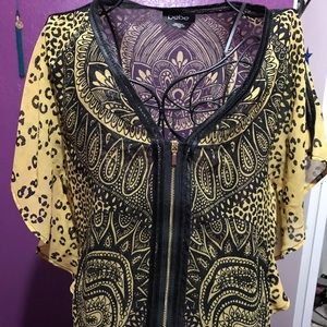 Bebe chiffon leopard print top.